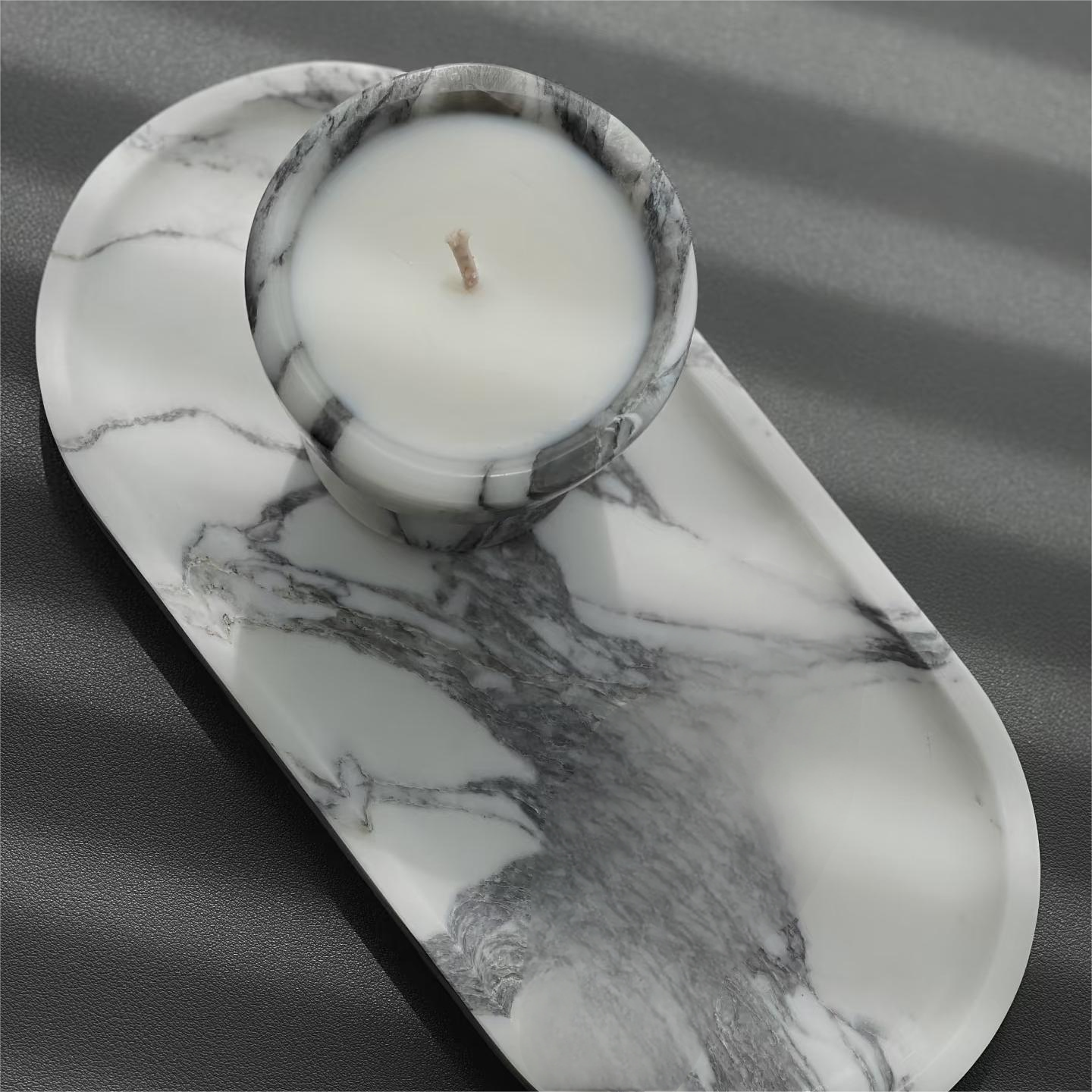 White tray made by nature marble for fruit tray and candy tray